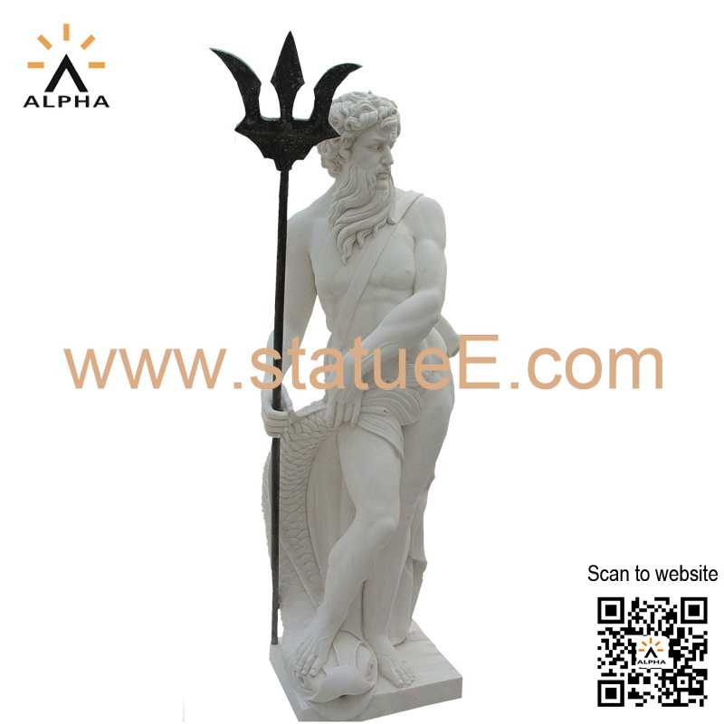 Marble Poseidon statue